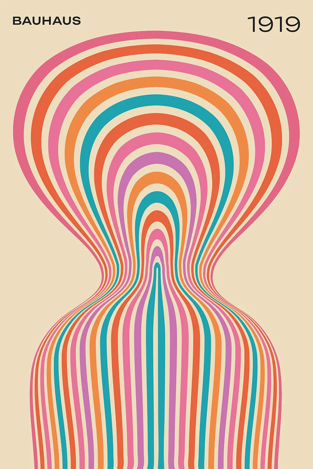 a colorful poster with a large amount of lines