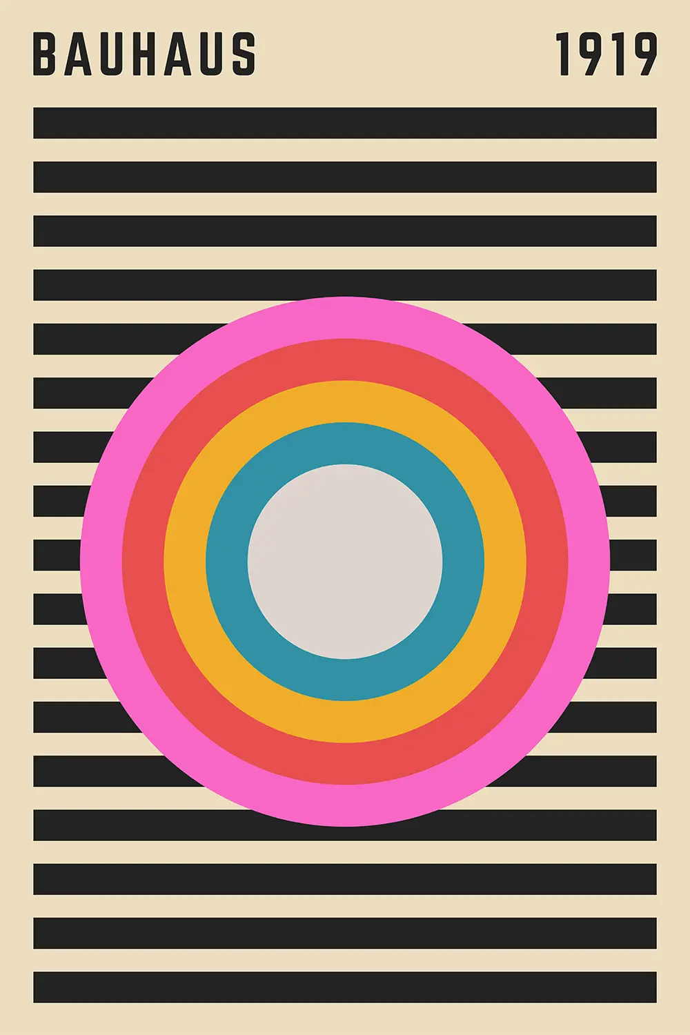 a poster with a circular design on it