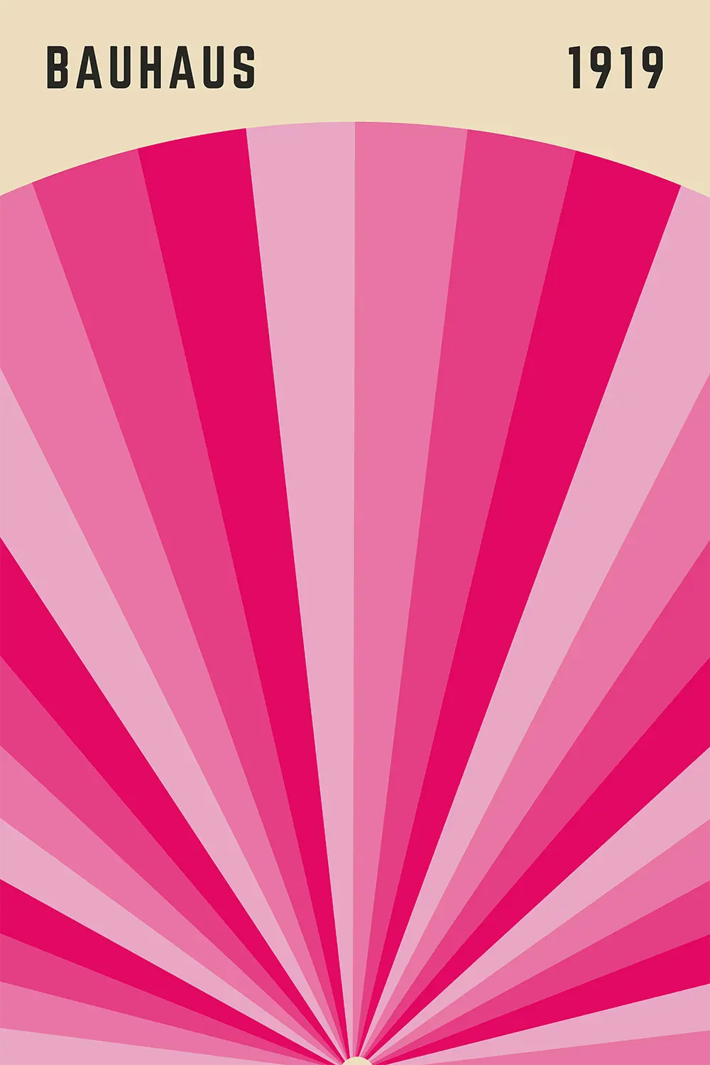 a poster of a pink fan with the words bauhaus on it