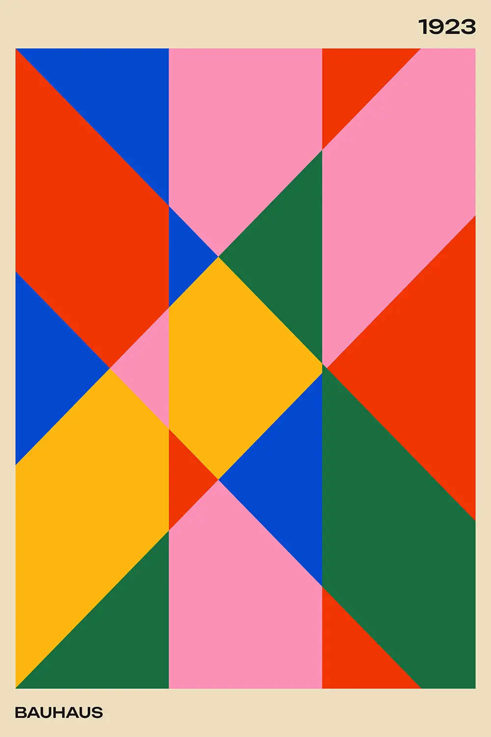 a poster with a colorful design on it