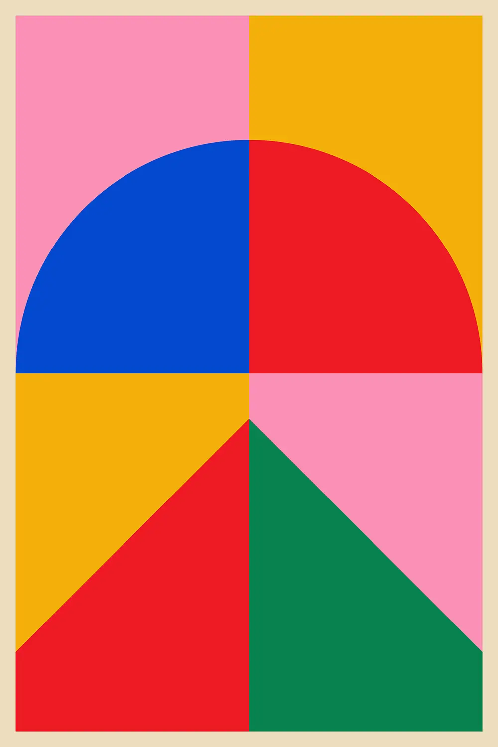 a square with a half circle in the middle of it