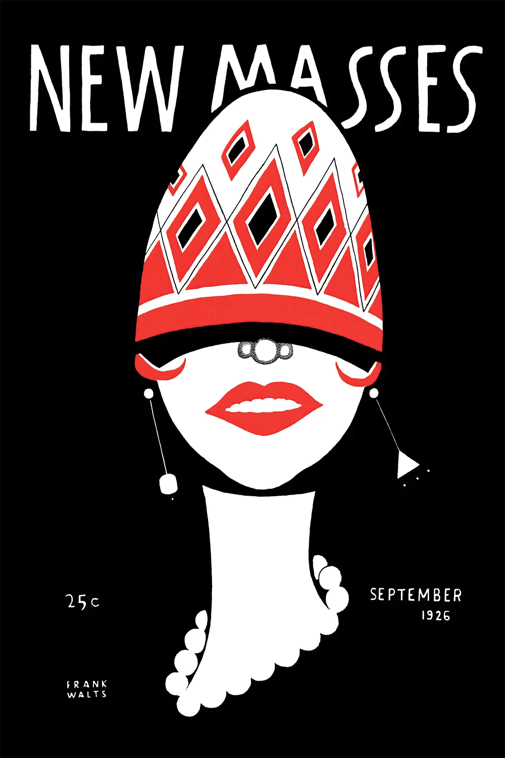 a poster with a woman's face wearing a red hat